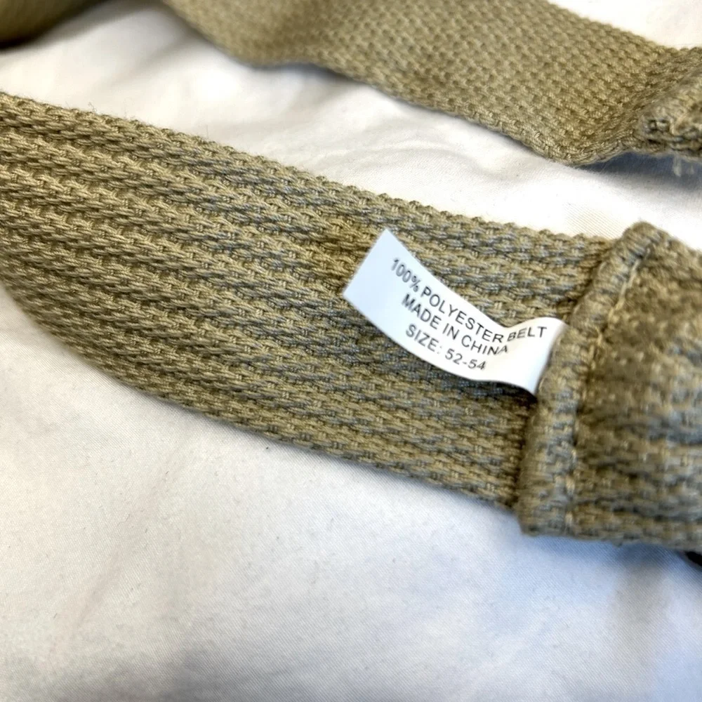 D02.5 Men's Belt Brown 52-54 Canvas Woven D Ring Casual Belt Men